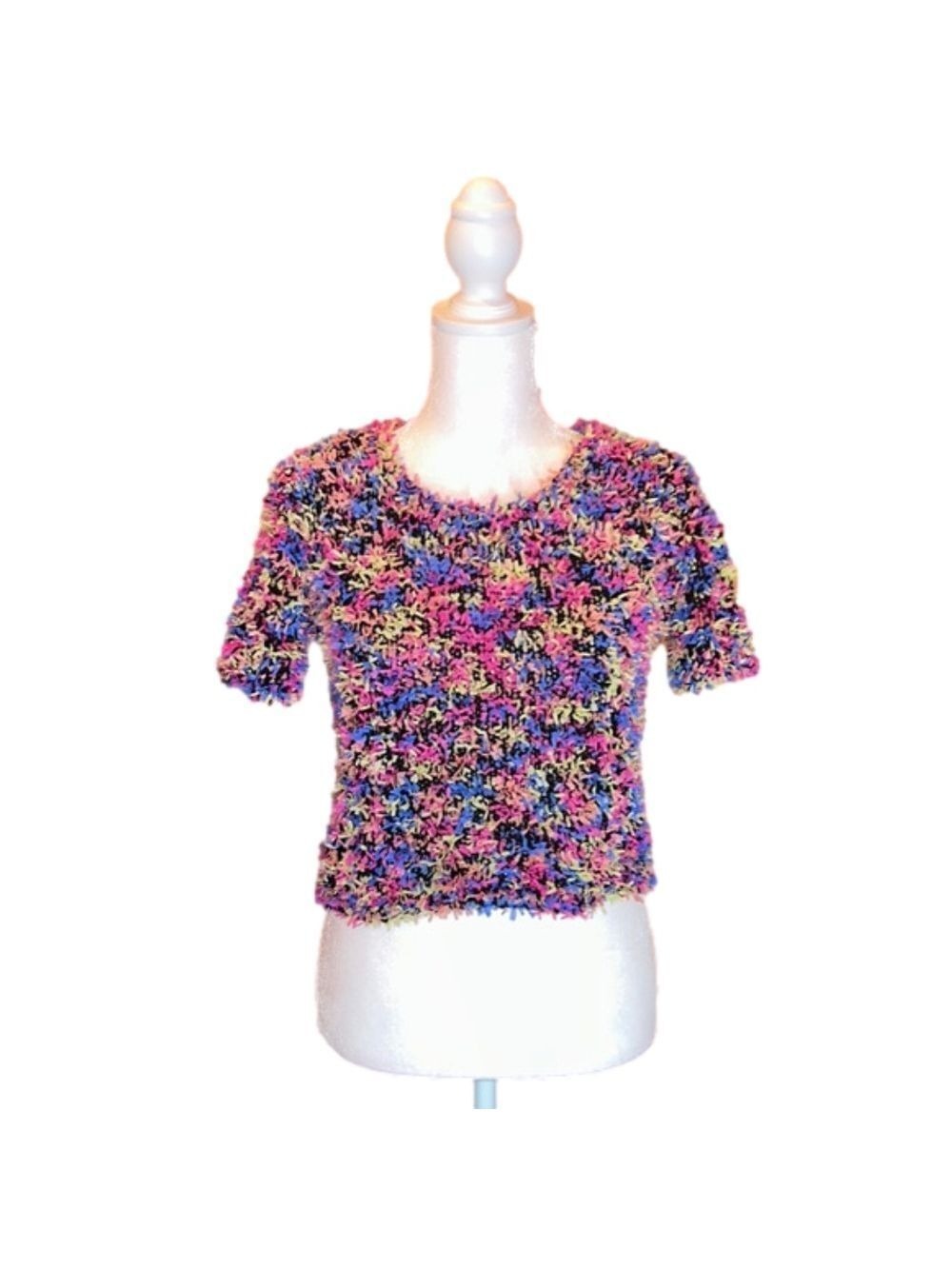 TOPSHOP Adorable Bright Multi-Color Crop Top Size 2
